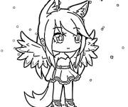 Coloriage Ange Gacha amoureuse de d&eacute;mon