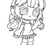 Coloriage Belle fille Gacha Life te saluant