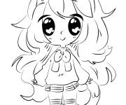 Coloriage Belle Fille kawaii de Gacha Life