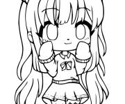 Coloriage Belle fille timide de Gacha Life