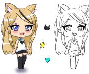 Coloriage et dessins gratuit Colorie la fille de Gacha Life a l'aide du mod&egrave;le à imprimer