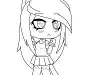Coloriage fille &agrave; fourrure de Gacha Life