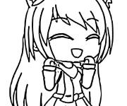 Coloriage Fille ange souriante de Gacha Life