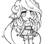 Coloriage et dessins gratuit Fille avec des yeux effrayants de Gacha Life à imprimer