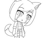 Coloriage Fille de Gacha Life avec le c&oelig;ur bris&eacute;