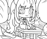 Coloriage Fille de Gacha Life en classe