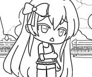 Coloriage et dessins gratuit Fille de Gacha Life qui aime les beignet à imprimer