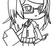 Coloriage et dessins gratuit Fille &eacute;coli&egrave;re de Gacha Life à imprimer