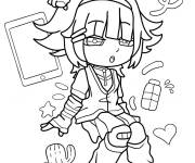 Coloriage Fille Gacha Life assise