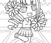 Coloriage Fille Gacha Life kawaii avec pompons