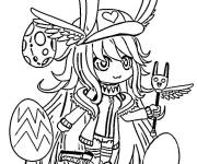 Coloriage Fille Gacha Life se pr&eacute;pare pour les P&acirc;ques
