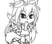 Coloriage Fille Gacha pensive