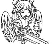 Coloriage Fille guerri&egrave;re de Gacha Life