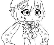 Coloriage Fille kawaii de Gacha Life