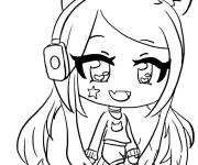Coloriage Fille manga de Gacha Life