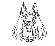 Coloriage Fille renard Gacha Life facile