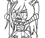 Coloriage Fille renne de Gacha Life en col&egrave;re
