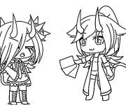 Coloriage Gacha amis douces
