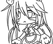 Coloriage Gacha chat d'anime japonais
