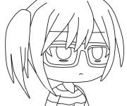 Coloriage Gacha fille en train de r&eacute;fl&eacute;chir