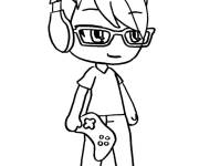 Coloriage Gar&ccedil;on de Gacha Life qui aime les jeux vid&eacute;os