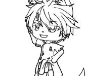 Coloriage Gar&ccedil;on m&eacute;chant de Gacha Life