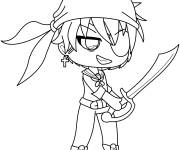 Coloriage Gar&ccedil;on pirate de Gacha Life