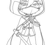 Coloriage Guerrier anime Gacha Life