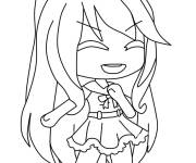 Coloriage Image de fille Gacha heureuse