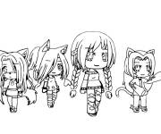 Coloriage L'&eacute;quipe des filles de Gacha Life