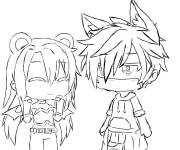 Coloriage Les enfants amis de Gacha Life
