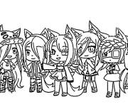 Coloriage Les filles principaux Gacha