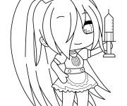 Coloriage Luck Girl infirmi&egrave;re de Gacha Life