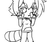 Coloriage Raton laveur de Gacha Life