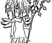 Coloriage Sorci&egrave;re Gacha en noir et blanc