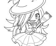 Coloriage Sorci&egrave;re rigolote de Gacha Life