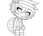 Coloriage Turquoise Boy de Gacha Life