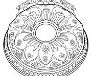 Coloriage Bundt g&acirc;teau avec des motifs g&eacute;om&eacute;triques