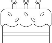 Coloriage &Eacute;moji de g&acirc;teau d'anniversaire