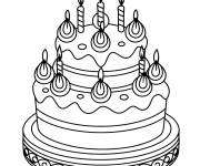 Coloriage G&acirc;teau &agrave; 2 &eacute;tages pour l'occasion d'anniversaire