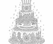 Coloriage G&acirc;teau &agrave; motif de mandala