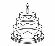 Coloriage G&acirc;teau &agrave; trois &eacute;tages en &eacute;moji