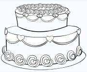 Coloriage G&acirc;teau adorable pour adulte