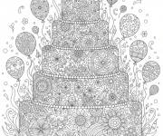 Coloriage G&acirc;teau anti-stress pour adultes