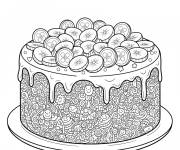 Coloriage G&acirc;teau aux bananes