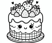 Coloriage G&acirc;teau aux bonbons magiques