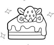 Coloriage G&acirc;teau aux fraises &agrave; motif