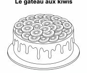 Coloriage G&acirc;teau aux kiwis