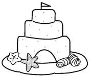 Coloriage G&acirc;teau avec des coquilles