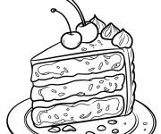 Coloriage G&acirc;teau avec des miettes sur l&rsquo;assiette